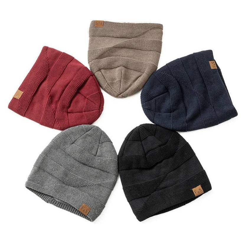[Hometech] Acrylic Knit Slouch Beanie for Men, Warm Winter Cold Weather Hat