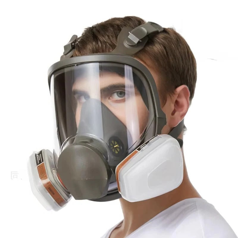 [Hometech] Full Face Respirator Mask with Anti Fog Lens and Silicone Seal