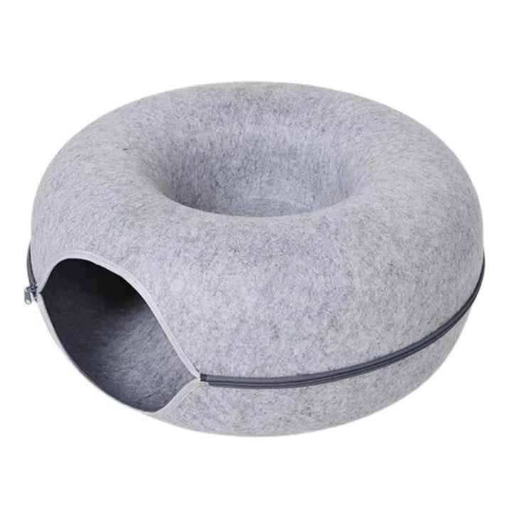 [Hometech] Round Donut Cat Bed with Plush Cushion