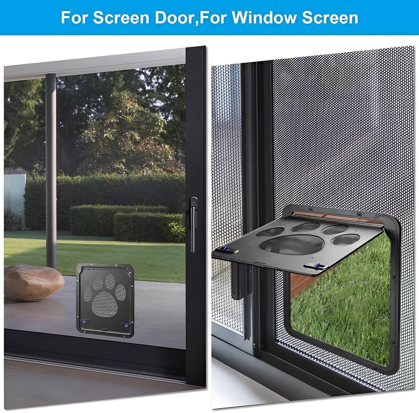 [Hometech] Pet Screen Door Insert with Mesh Flap for Dogs and Cats