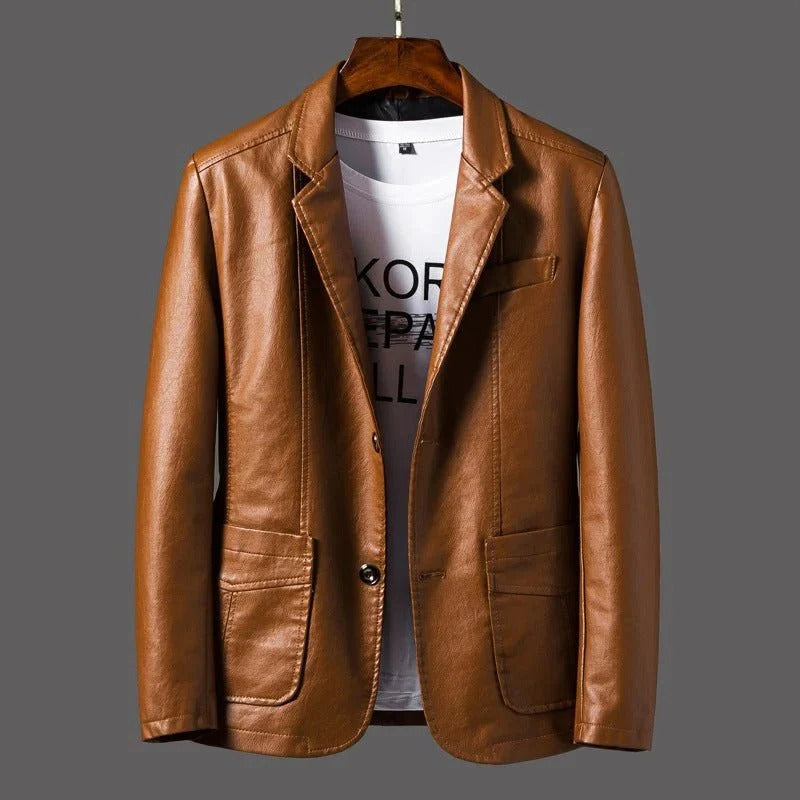 [Hometech] Classic Genuine Leather Jacket