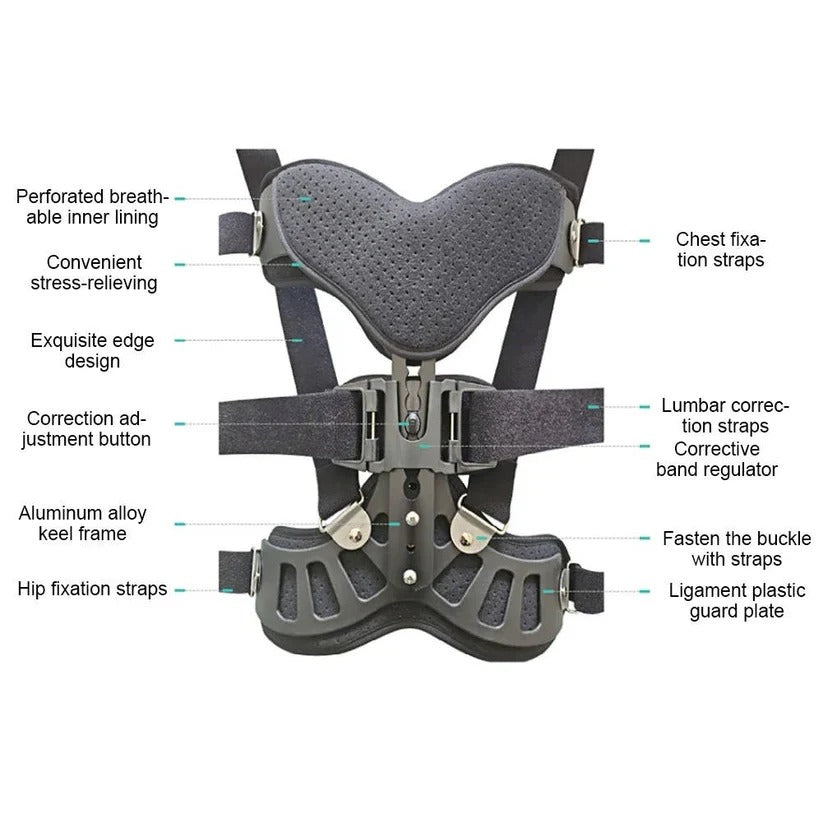[Hometech] Adjustable Spinal Support Brace with Height Control and Posture Support