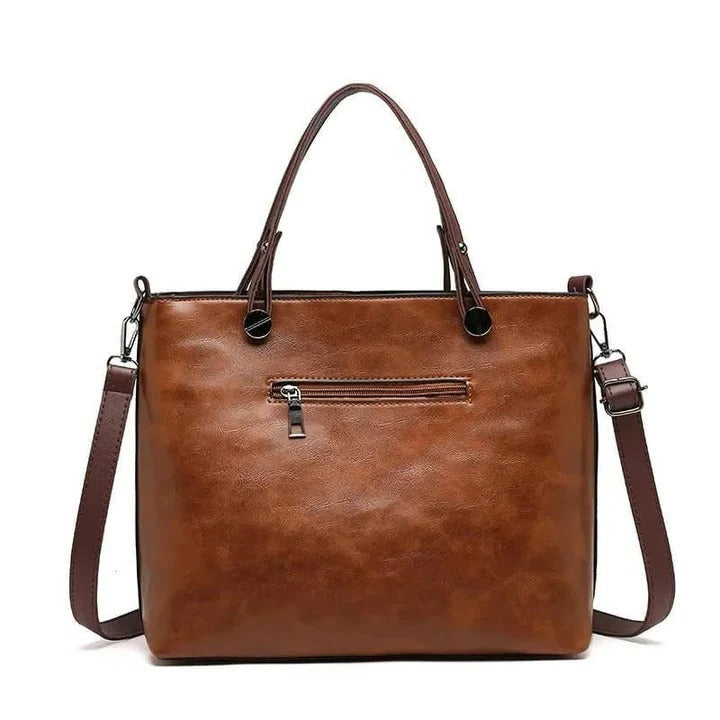 [Hometech] Classic Leather Handbag with Minimalist Design