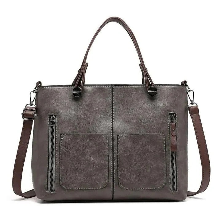[Hometech] Classic Leather Handbag with Minimalist Design