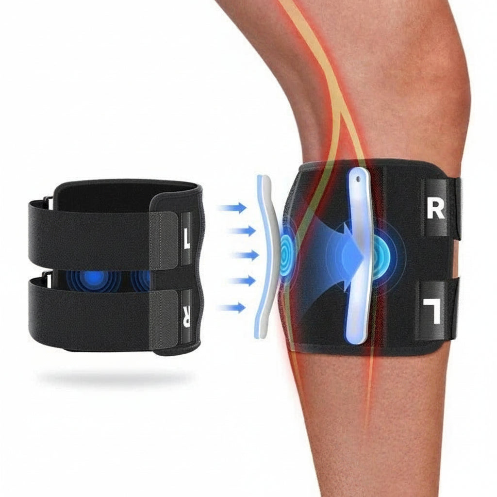 [Hometech] Knee Support Brace with Adjustable Buckle Straps and Dual Pads