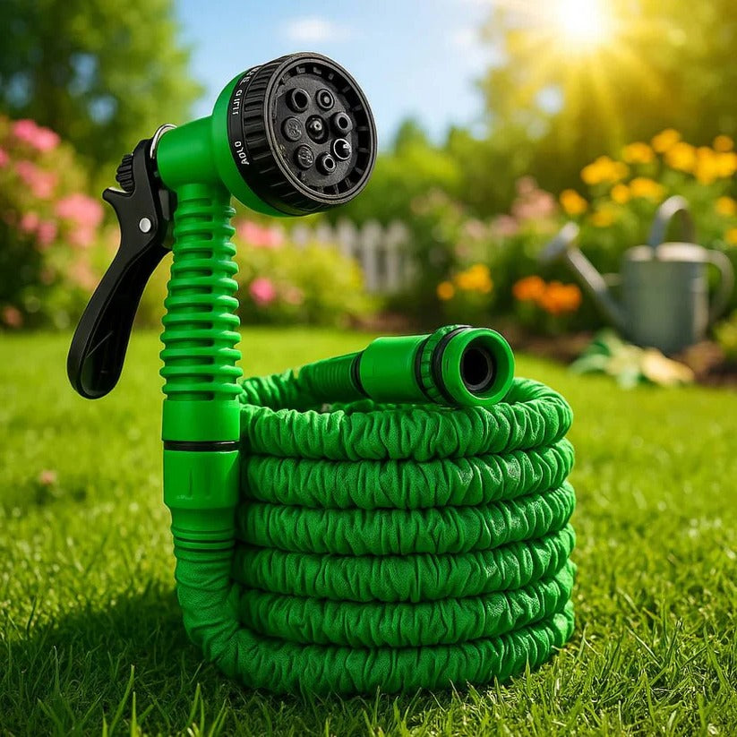 [Hometech] Flexible Expandable Garden Hose with 10 Nozzle Settings and Leak-Proof Fittings