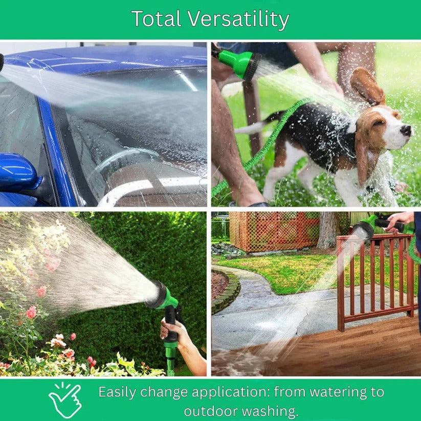[Hometech] Flexible Expandable Garden Hose with 10 Nozzle Settings and Leak-Proof Fittings