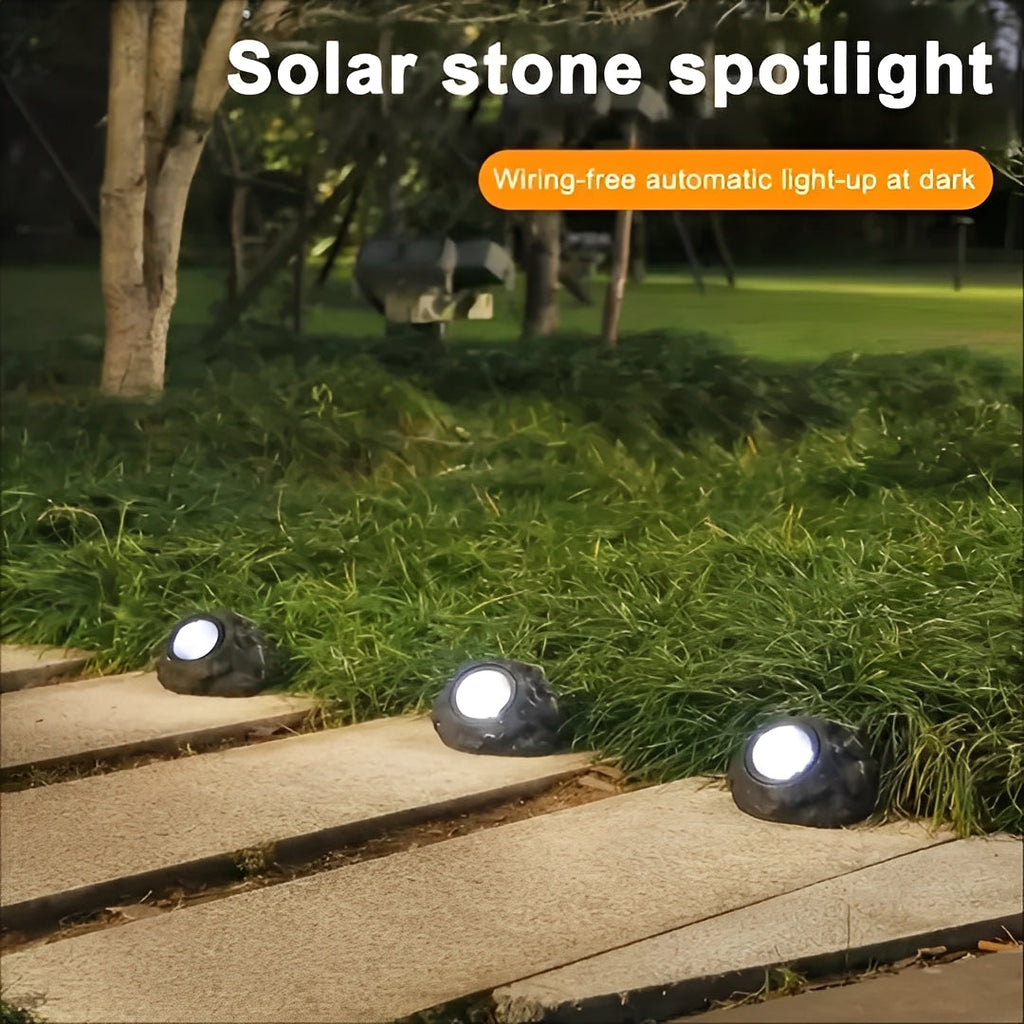 [Hometech] Solar LED Garden Spotlight with Stone Style and Light Sensor