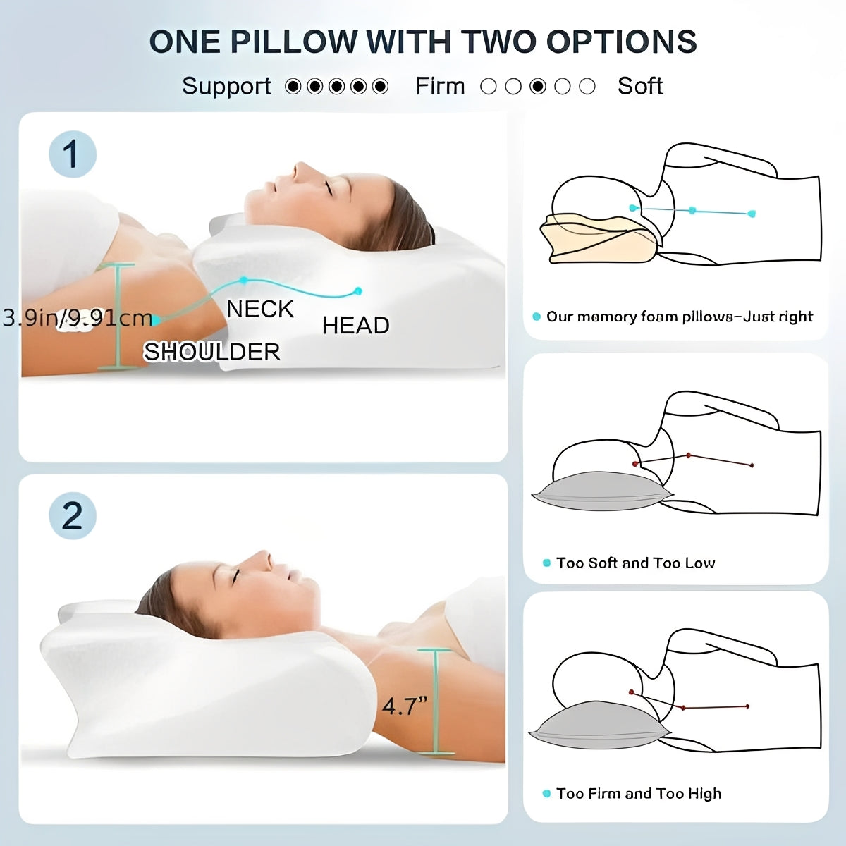 [Hometech] Ergonomic Pillow with Armrests for Side Sleepers