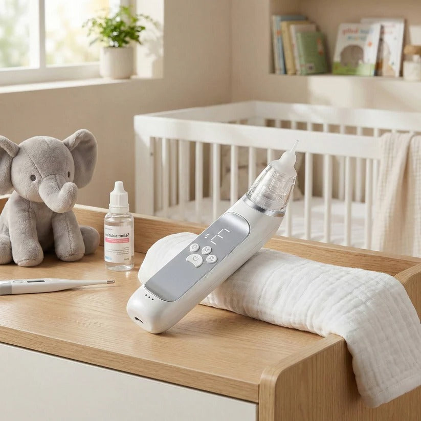 [Hometech] Rechargeable Electric Nasal Aspirator for Babies, 3 Suction Modes with Music