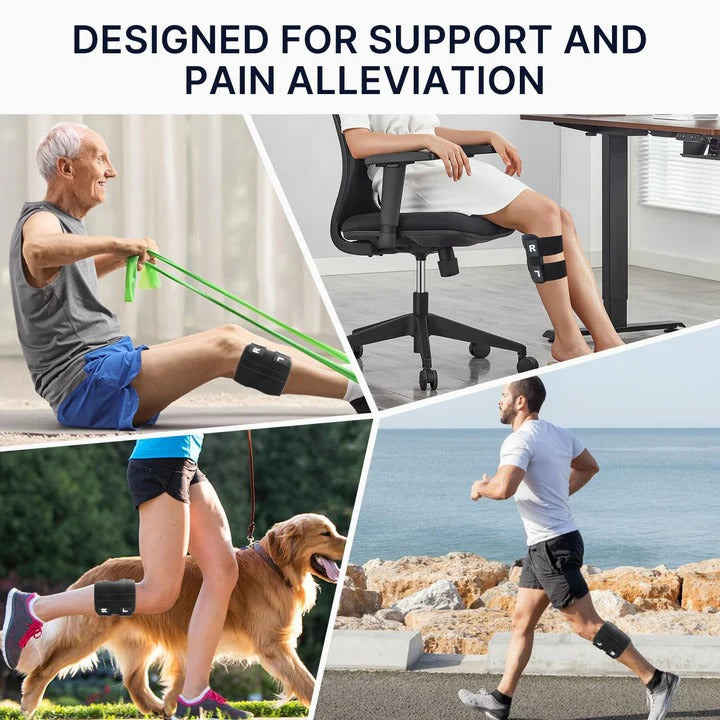 [Hometech] Knee Support Brace with Adjustable Buckle Straps and Dual Pads