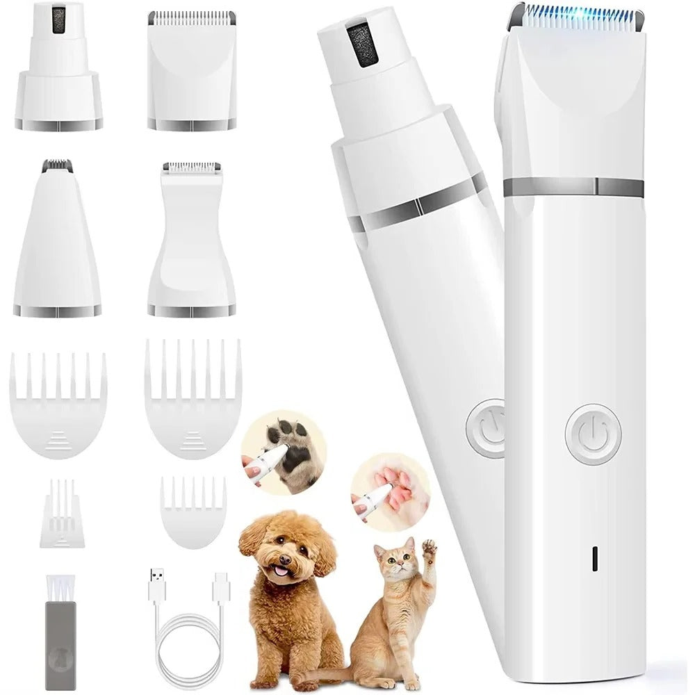 [Hometech] Cordless Pet Grooming Set with Clipper and Nail Grinder