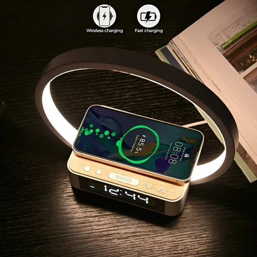 [Hometech] 3 in 1 Bedside Table Lamp with Wireless Charging and Digital Alarm Clock