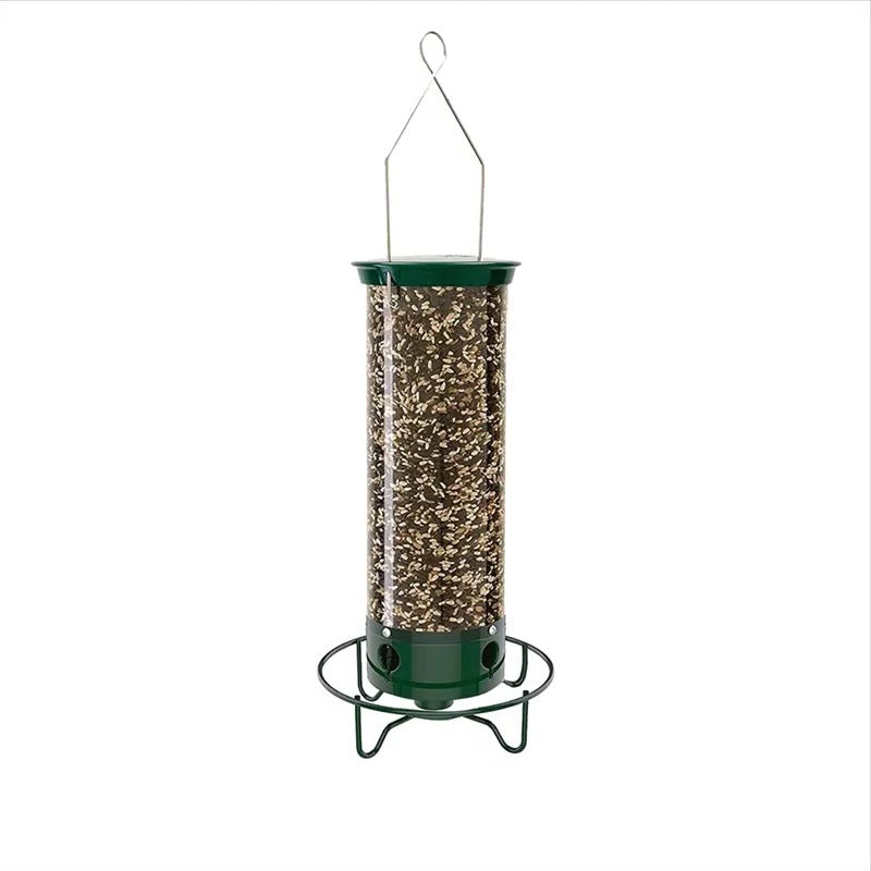 [Hometech] Window Mounted Metal Bird Feeder and Weight-Activated Perch for Seed Feeding