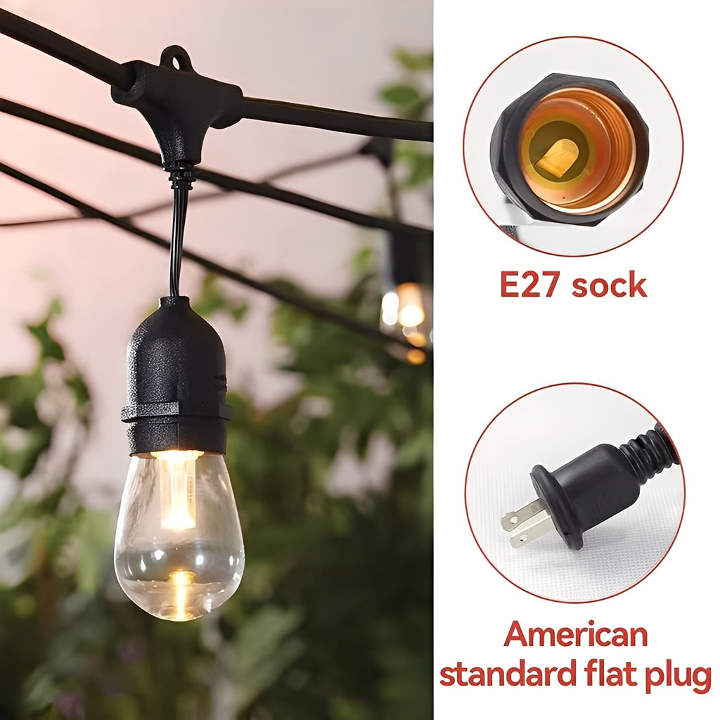 [Hometech] Outdoor LED String Lights with E27 Sockets and 220V Power
