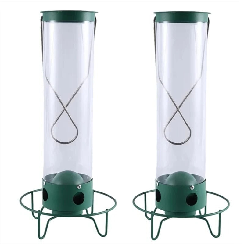[Hometech] Window Mounted Metal Bird Feeder and Weight-Activated Perch for Seed Feeding