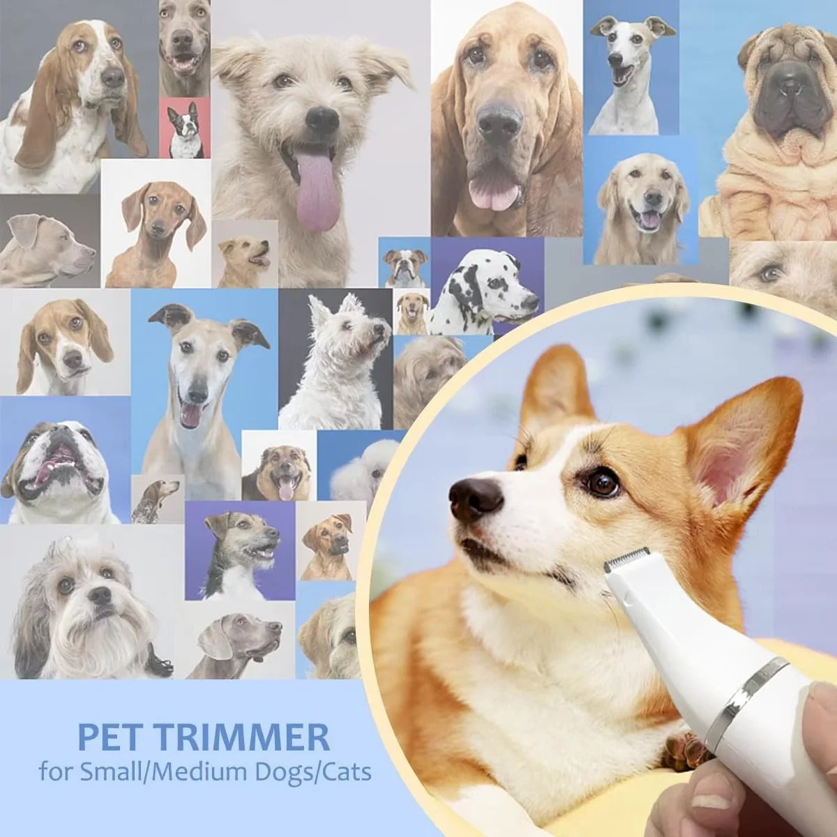 [Hometech] Cordless Pet Grooming Set with Clipper and Nail Grinder