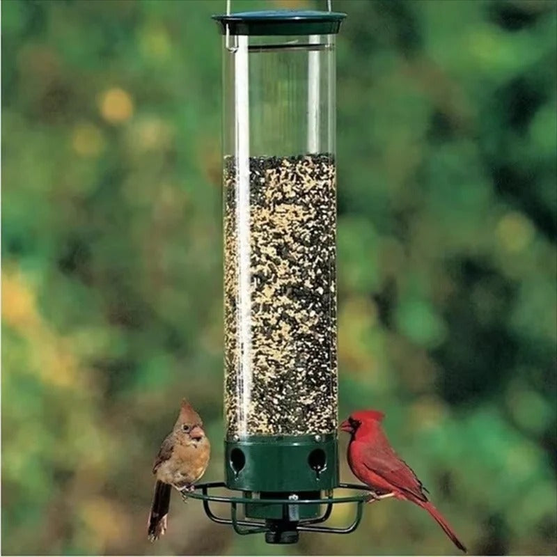 [Hometech] Window Mounted Metal Bird Feeder and Weight-Activated Perch for Seed Feeding