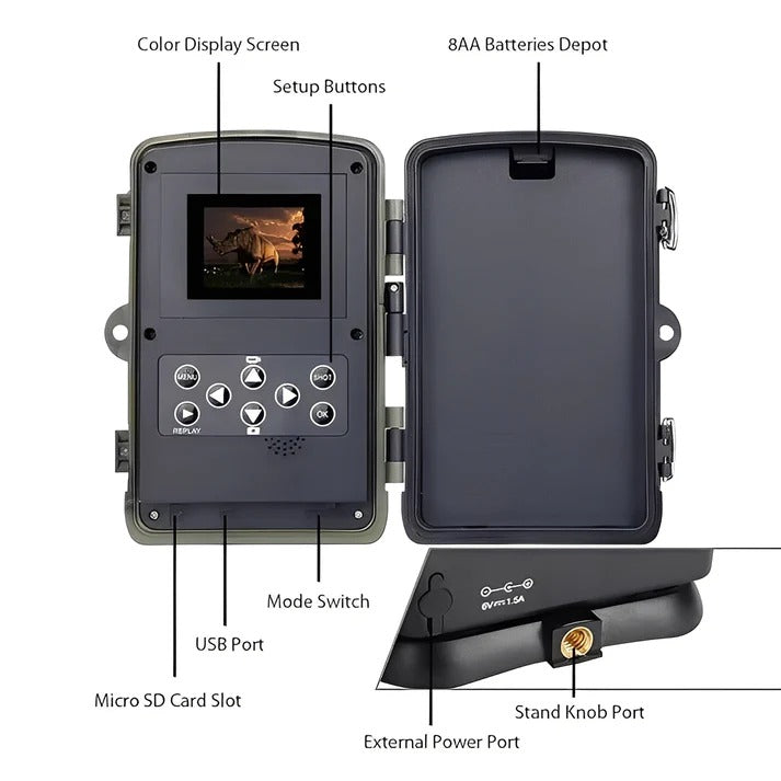 [Hometech] Trail Camera with PIR Motion Sensor and Infrared Night Capture
