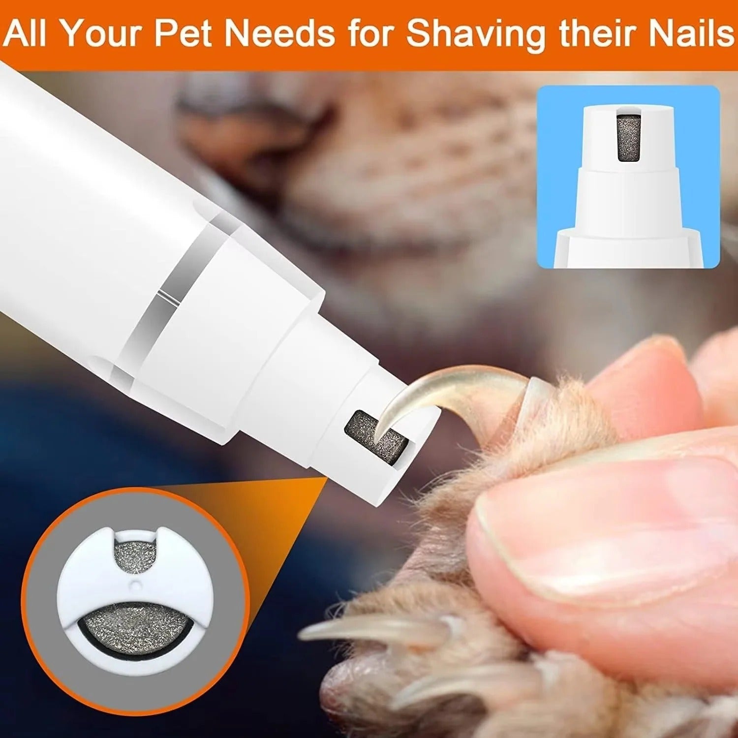 [Hometech] Cordless Pet Grooming Set with Clipper and Nail Grinder