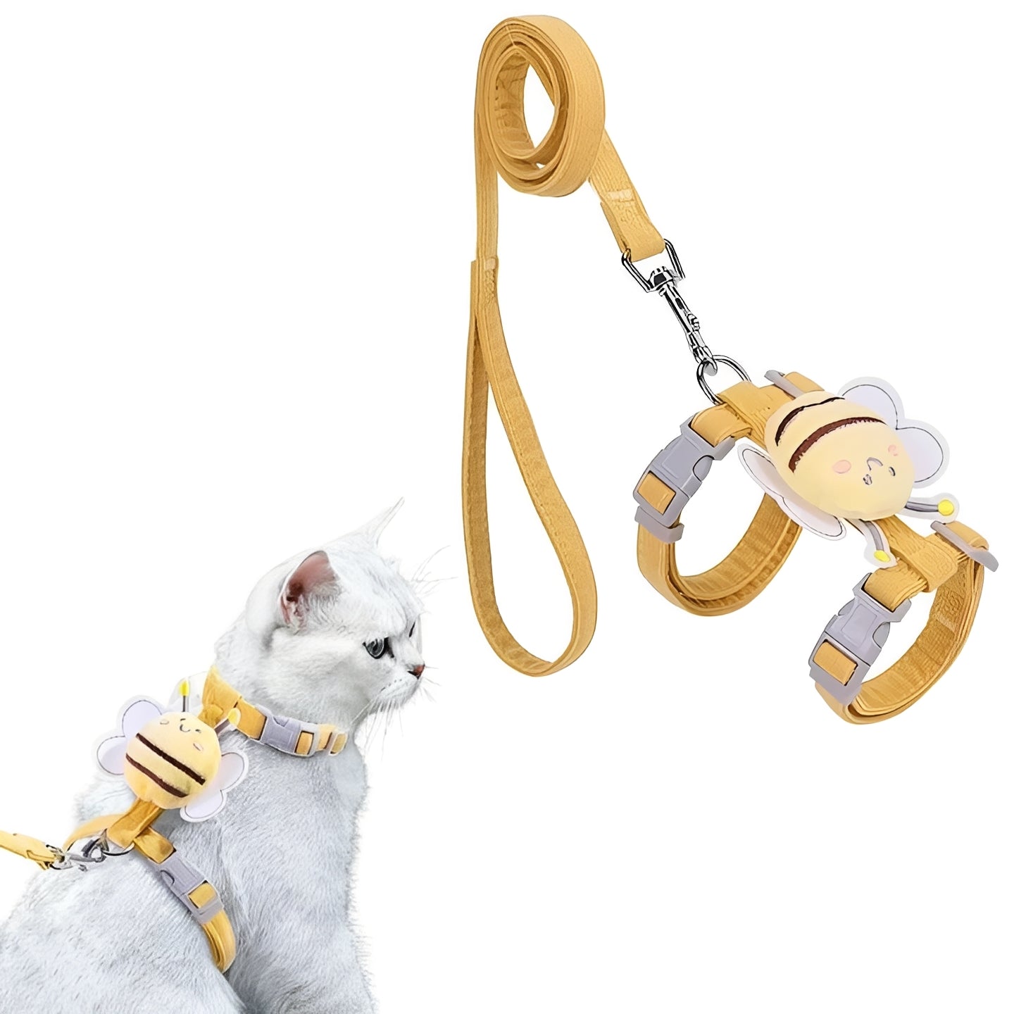 [Hometech] Cat Harness and Collar with Adjustable Straps