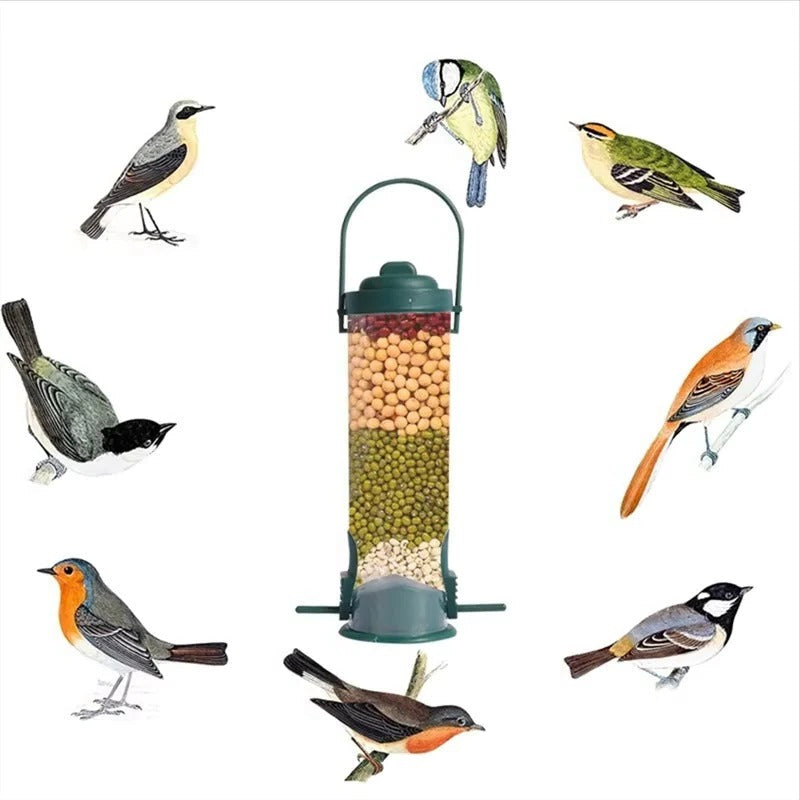 [Hometech] Window Mounted Metal Bird Feeder and Weight-Activated Perch for Seed Feeding