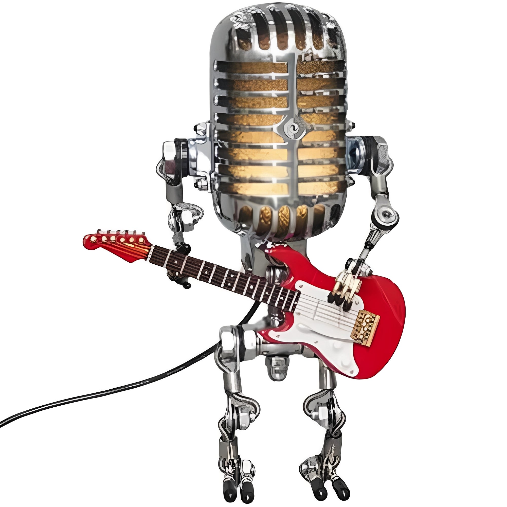 [Hometech] Retro LED Decorative Desk Light with Vintage Microphone Robot Design