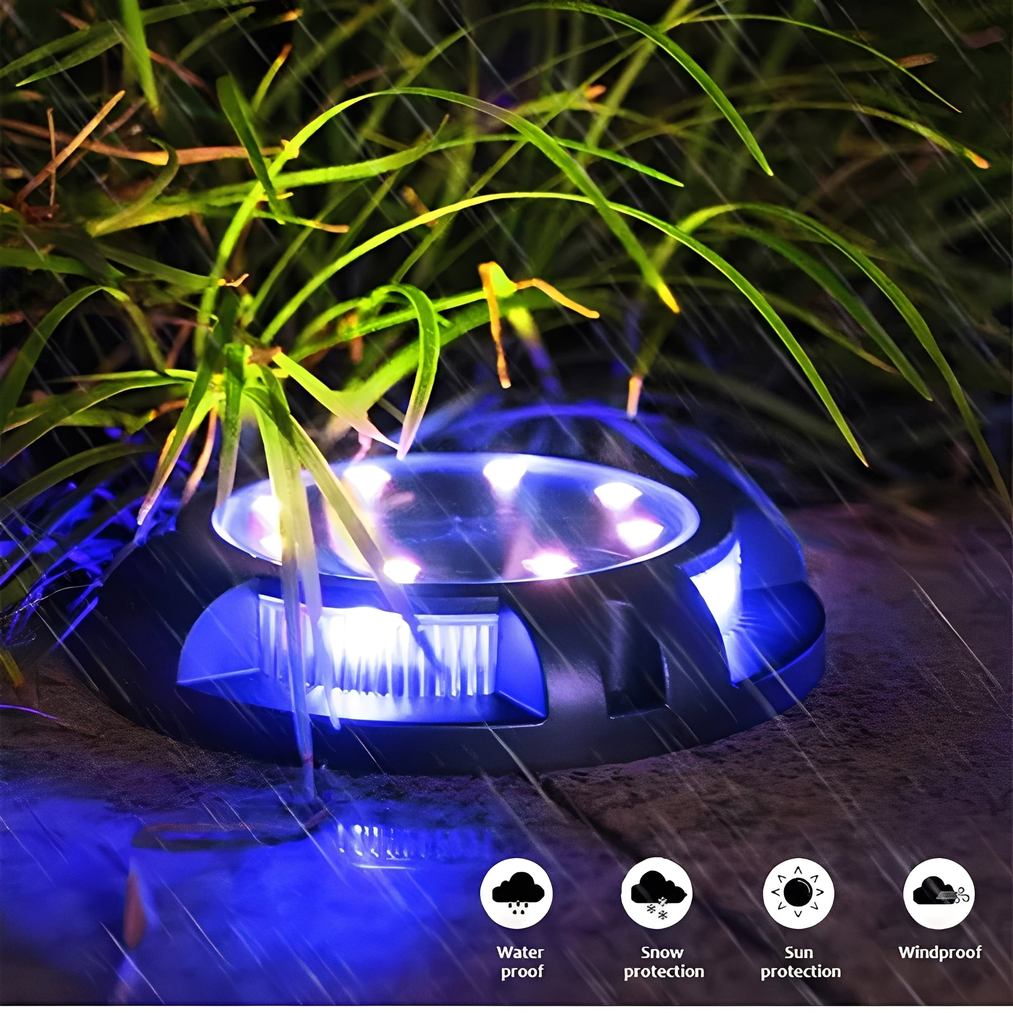 [Hometech] Outdoor Solar LED Ground Lights with Disk Style Design