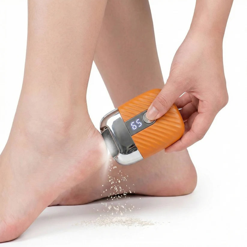 [Hometech] USB Rechargeable Electric Foot File with 3 Interchangeable Grinding Heads, Dual Speed and LED Light