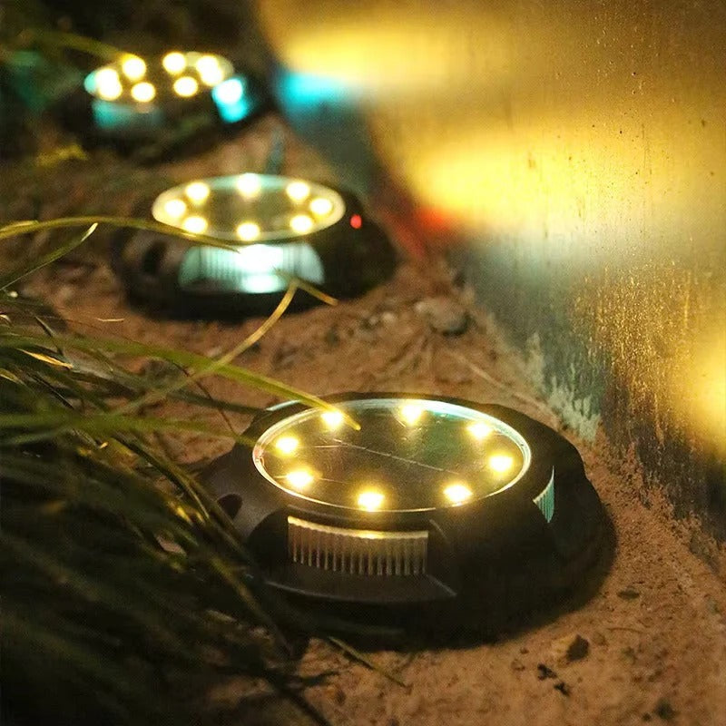 [Hometech] Outdoor Solar LED Ground Lights with Disk Style Design