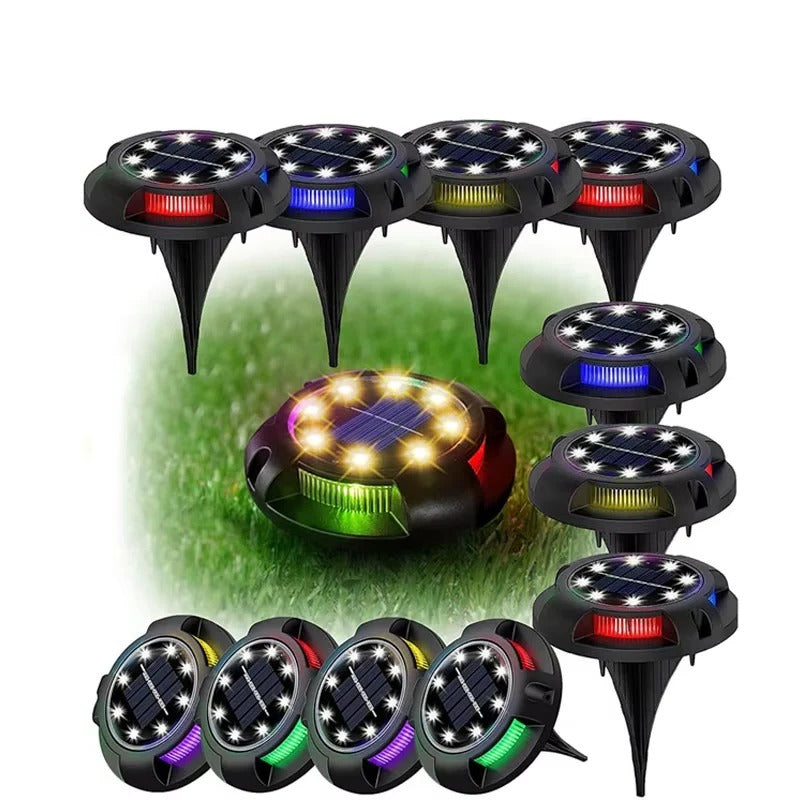 [Hometech] Outdoor Solar LED Ground Lights with Disk Style Design