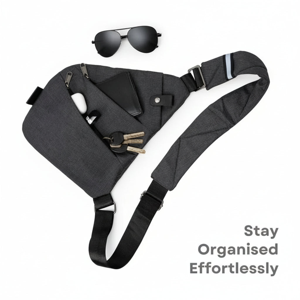 [Hometech] Unisex Crossbody Bag with Hidden Zipper and Secure Design
