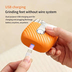 [Hometech] USB Rechargeable Electric Foot File with 3 Interchangeable Grinding Heads, Dual Speed and LED Light