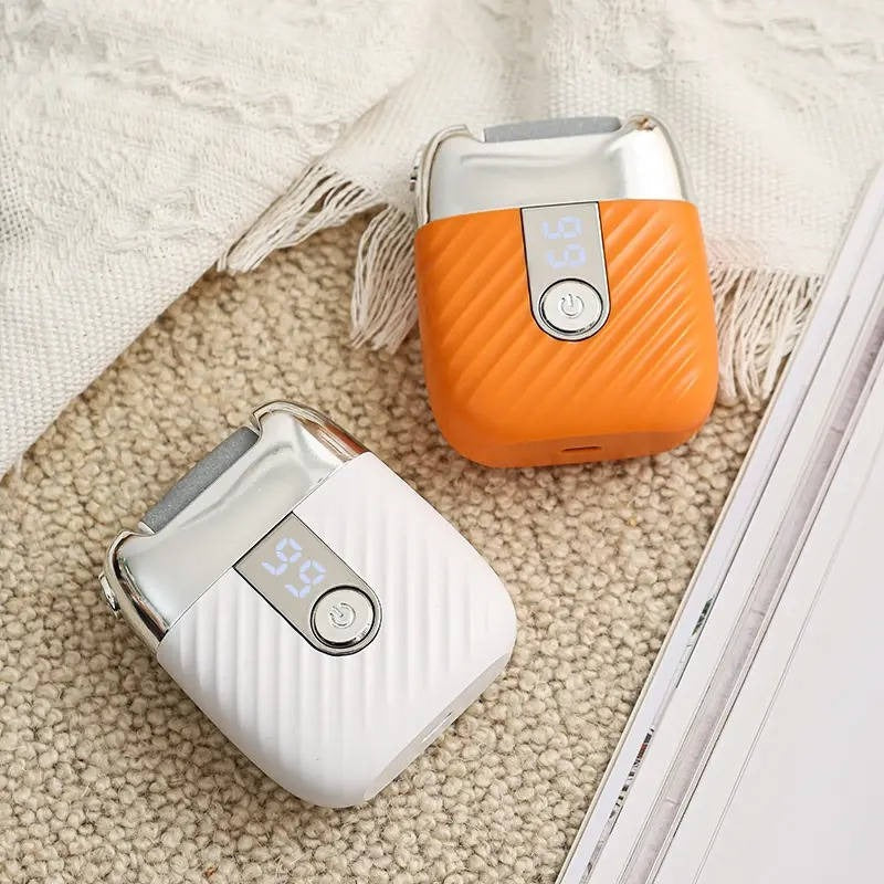 [Hometech] USB Rechargeable Electric Foot File with 3 Interchangeable Grinding Heads, Dual Speed and LED Light