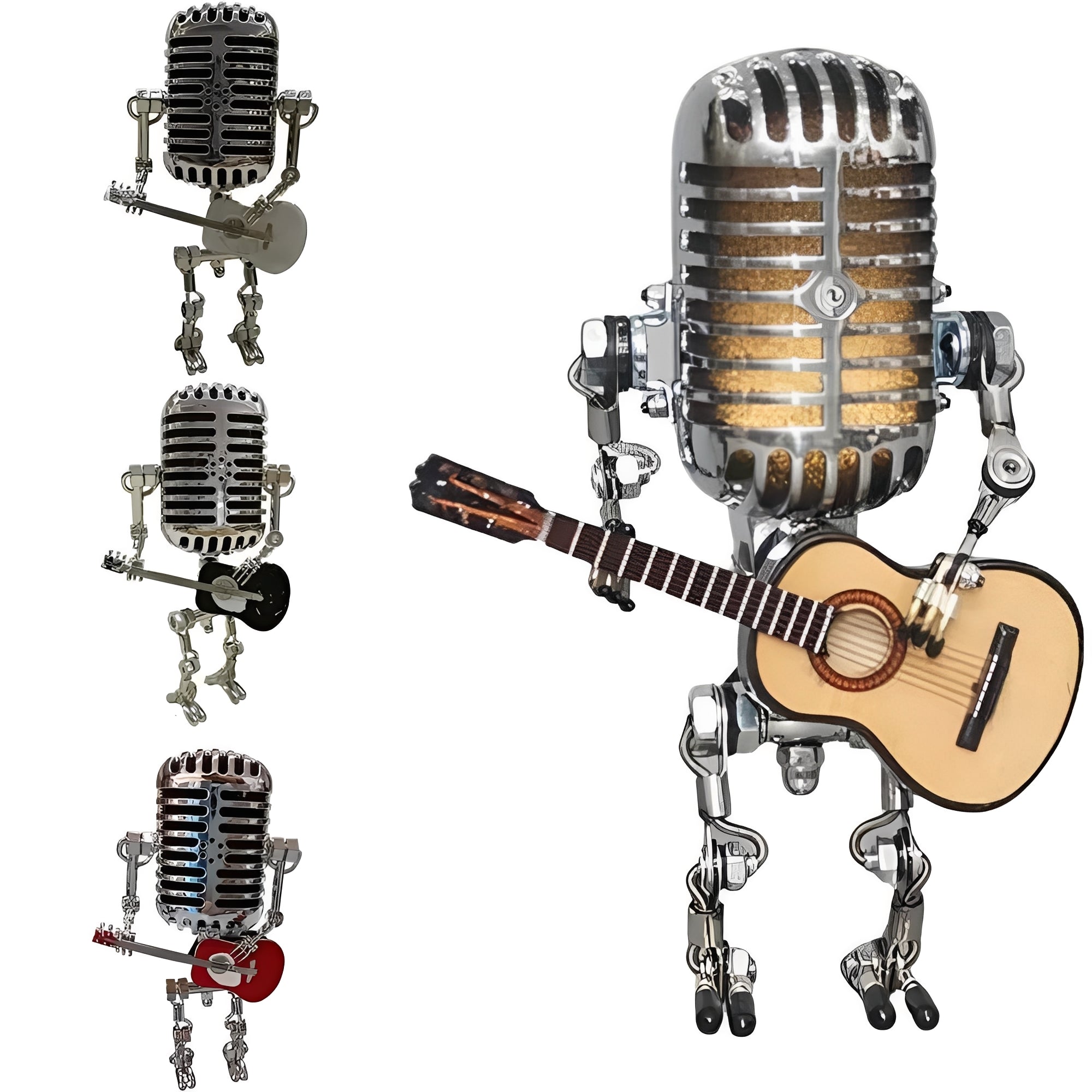 [Hometech] Retro LED Decorative Desk Light with Vintage Microphone Robot Design