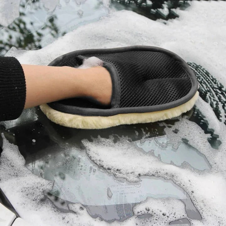 [Hometech] Microfiber Car Cleaning Towel with Dual Sided Wool and Mesh