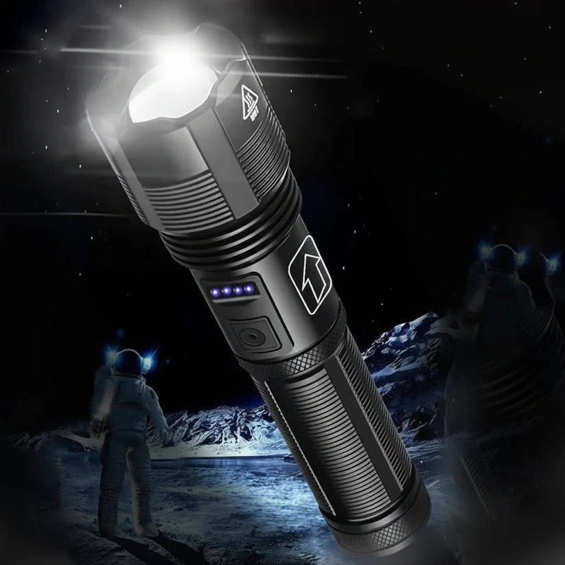 [Hometech] USB Rechargeable Aluminum Flashlight with Battery Indicator