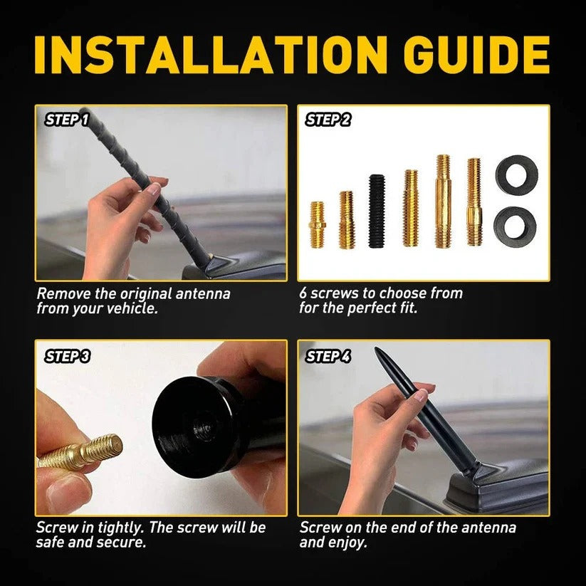 [Hometech] Car Radio Antenna Replacement with Rubber Seals and Adapters, 8 Thread Adapters