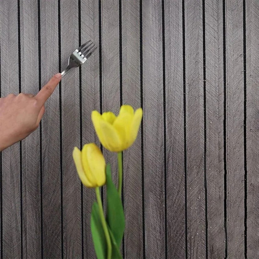 [Hometech] Peel and Stick 3D PVC Wall Panels with Textured Wood Grain Finish
