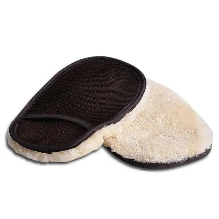 [Hometech] Microfiber Car Cleaning Towel with Dual Sided Wool and Mesh