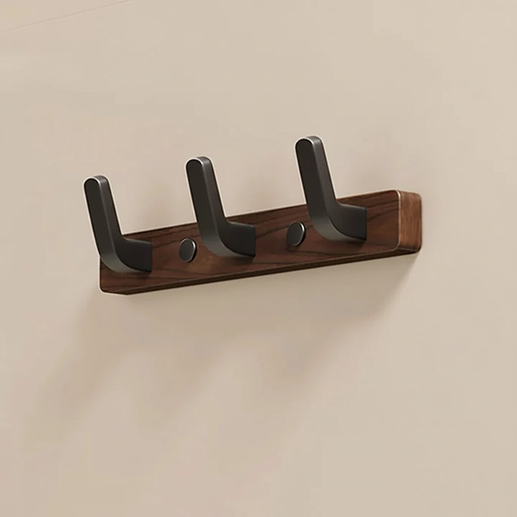 [Hometech] Wall Mounted Coat Hook with Wood and Metal Design