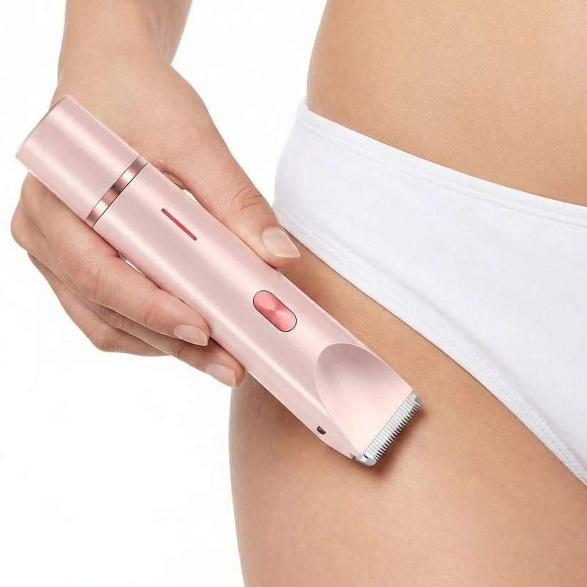 [Hometech] Women’s Dual Head Body Trimmer with IPX7 Waterproof  Rechargeable Design