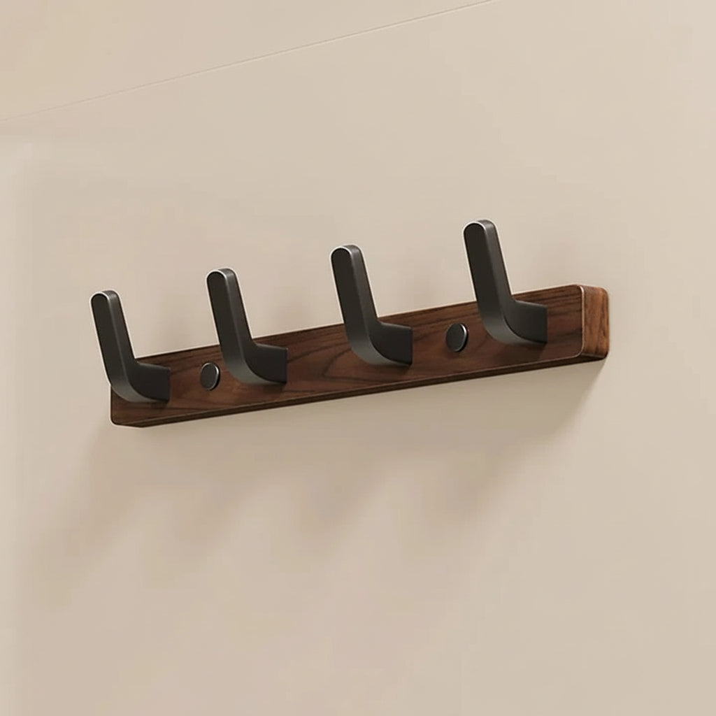 [Hometech] Wall Mounted Coat Hook with Wood and Metal Design