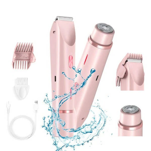 [Hometech] Women’s Dual Head Body Trimmer with IPX7 Waterproof  Rechargeable Design