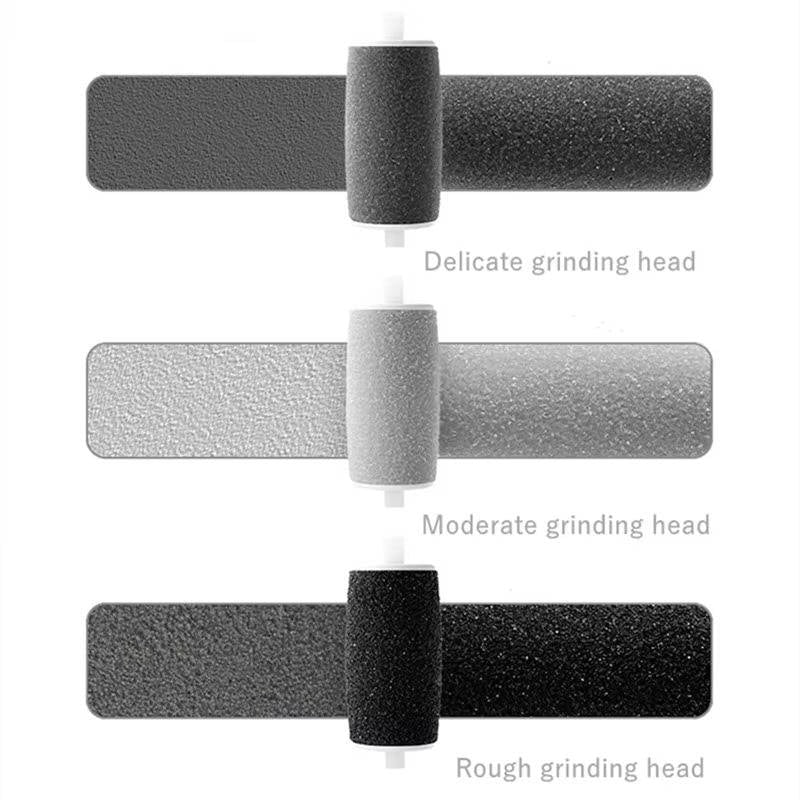 [Hometech] USB Rechargeable Electric Foot File with 3 Interchangeable Grinding Heads, Dual Speed and LED Light