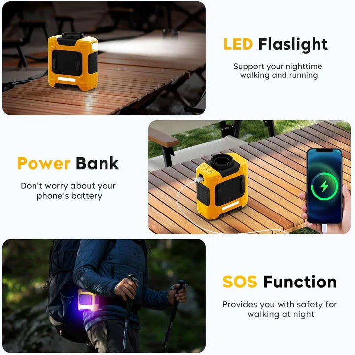 [Hometech] Rechargeable Mini Fan with Handheld Design and LED Light