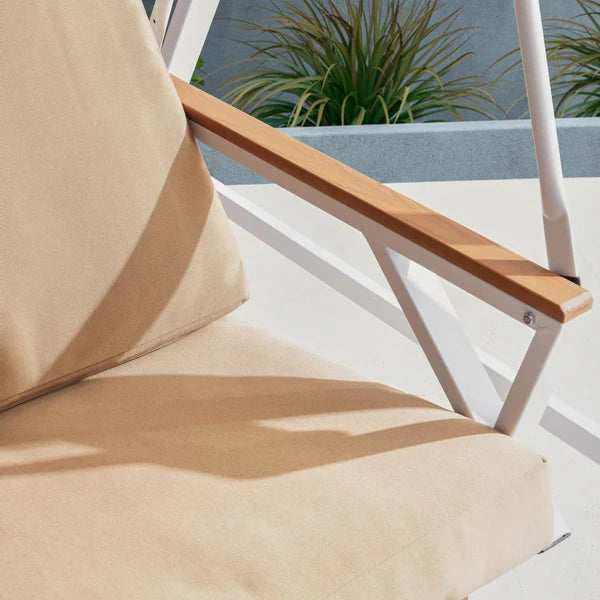 [Hometech] Averra 3-Seater Brown Outdoor Swing Chair, Steel Frame with Cushions and Canopy