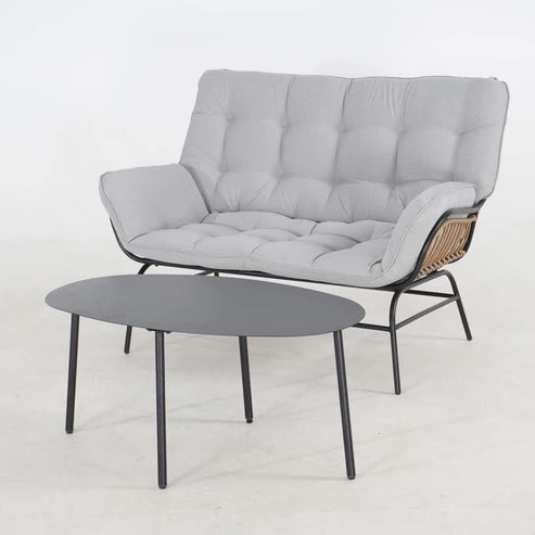 [Hometech] Sorella 4-Seater Outdoor Sofa Set in Grey with Coffee Table & End Table