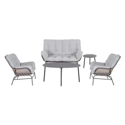 [Hometech] Sorella 4-Seater Outdoor Sofa Set in Grey with Coffee Table & End Table