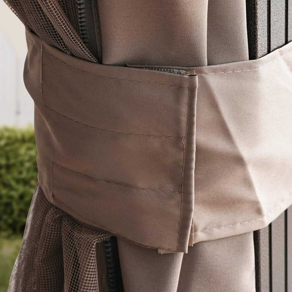 [Hometech] Trevana 3x3m Brown Outdoor Gazebo with Netting and Ceiling Hook